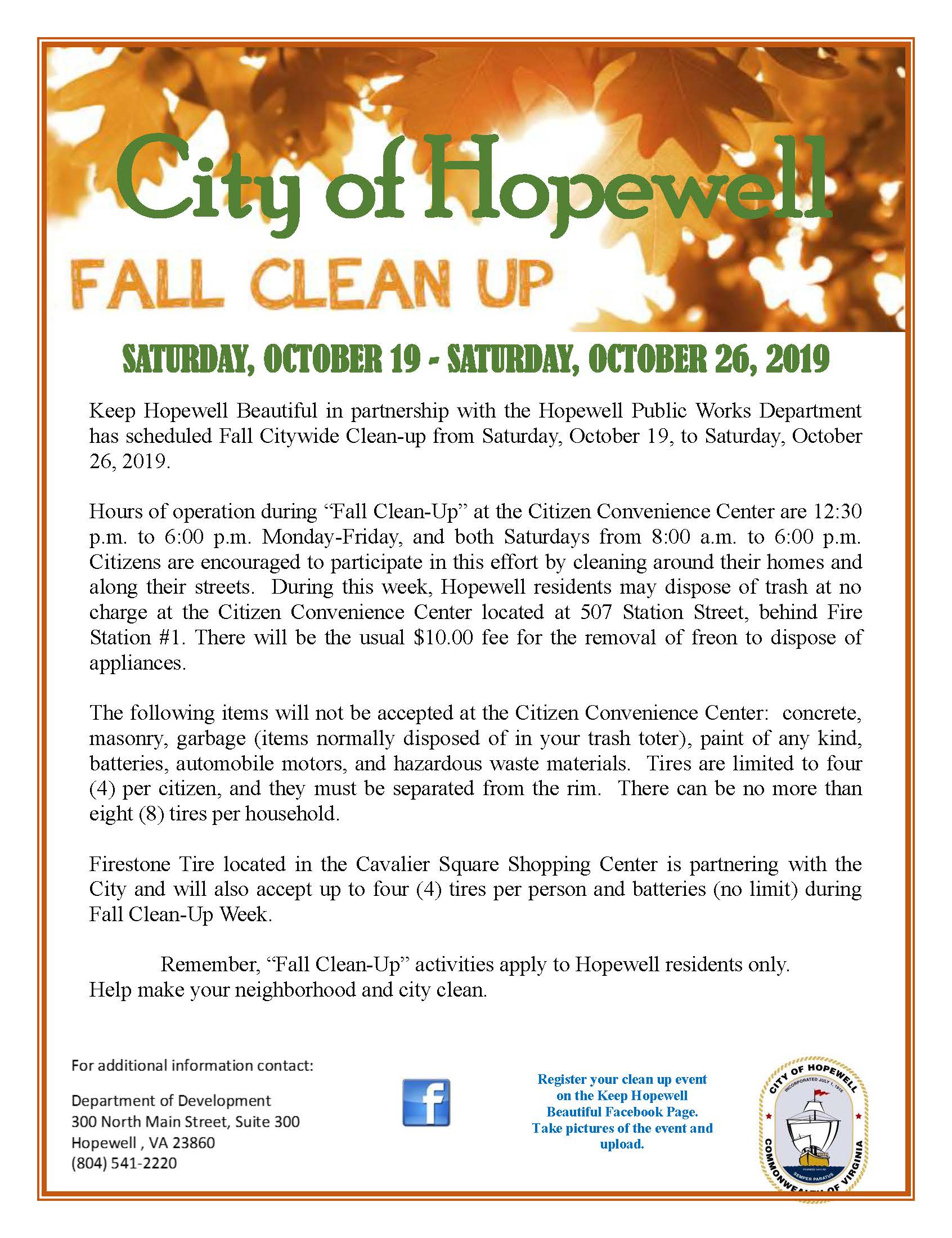 City of Hopewell Fall Citywide Cleanup : CVWMA
