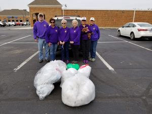 New Kent County Lions Club with plastics from a recent collection event.